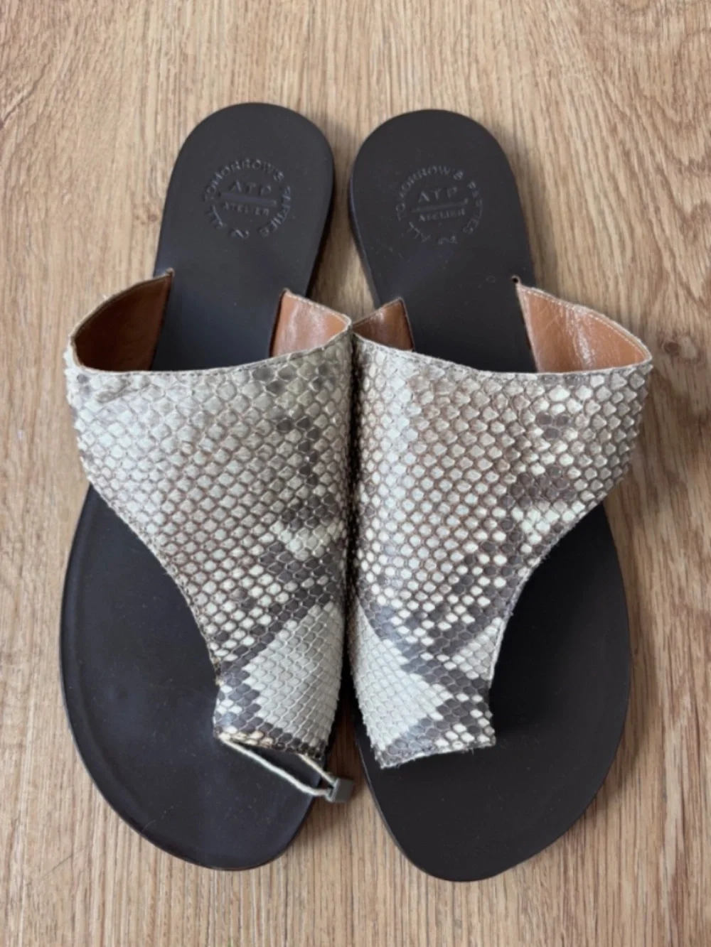 ★Org.$350 ATP ATELIER Rosa python sandals IT39★ - Picture 3 of 7